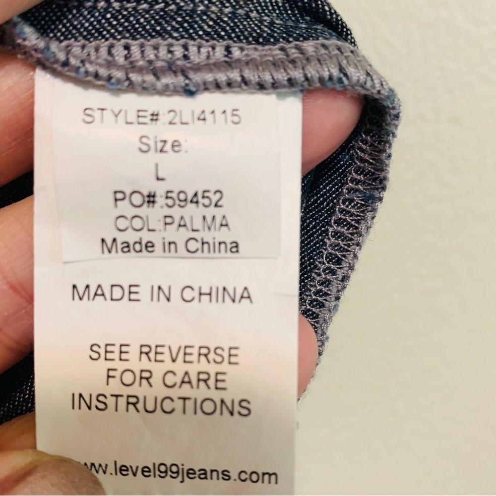 Level 99 Sleeveless Palm Print Jumpsuit - Gray and Red Palma size large linen - Picture 10 of 11